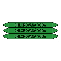 Značení potrubí, chlorovaná voda,3 ks, 355 × 37 mm